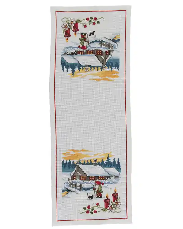 Online Kaufen Stickpackung Tischläufer Wichtel im Freien