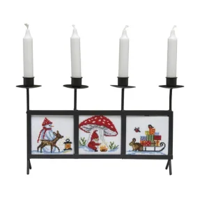 Heißes Angebot Stickereien Winterlich für Kerzenhalter aus Schmiedeeisen