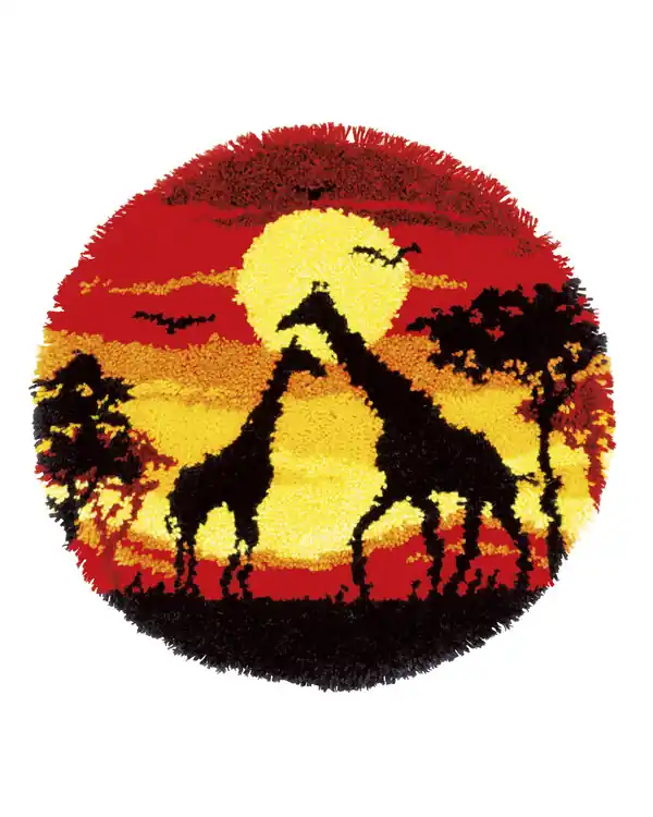 KnüpfmatteSilhouetten in der Savanne Gleich Bestellen