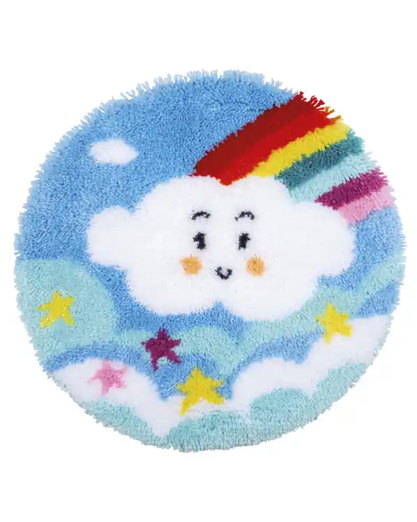 Knüpfmatte Regenbogenwolke Wochenendangebot