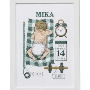 Kostenfreie Lieferung Stickpackung Bild Baby grün