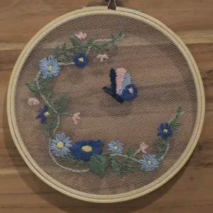 Jetzt Kaufen Stickpackung Bild Blumen und Schmetterling