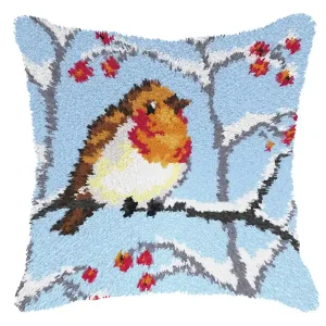 Expressversand Stickpackung Knüpfkissen Wintervogel