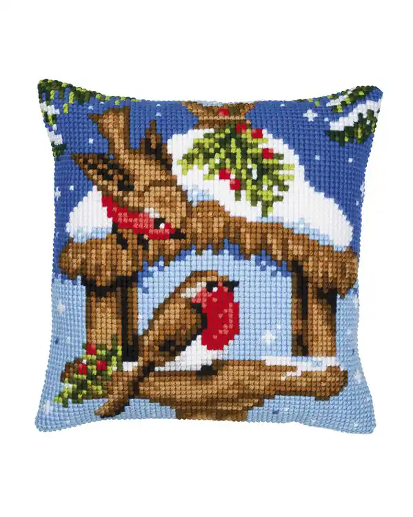 Finale Aktion Stickpackung Kissen Vogelhaus