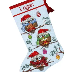 Stickpackung Strumpf Eulen Hochwertig