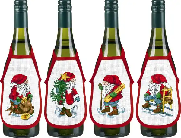 Neue Kollektion Stickpackung Flaschenschürzen Wichtelarbeit 4-er Pack