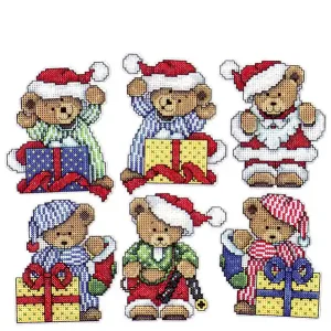 Plastik Canvas Weihnachtsbären 6-er Pack Preiswert