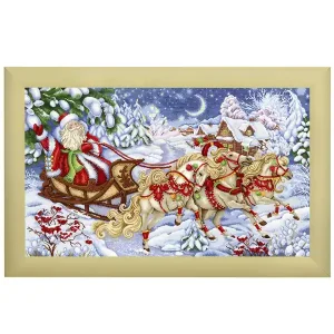 Angebot Stickpackung Bild Weihnachtsmann mit Schlitten