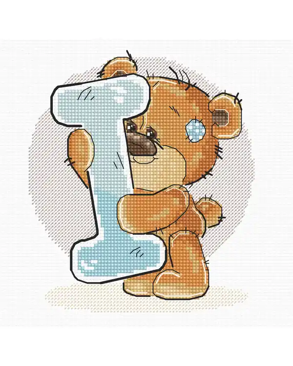 Handgefertigt Stickpackung Bild Teddy I