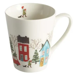 Porzellantassen Winter 2-er Pack mit handgemaltem Motiv Nur Heute