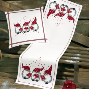 Nur Heute Stickpackung Kissen Wichtel mit Herzen