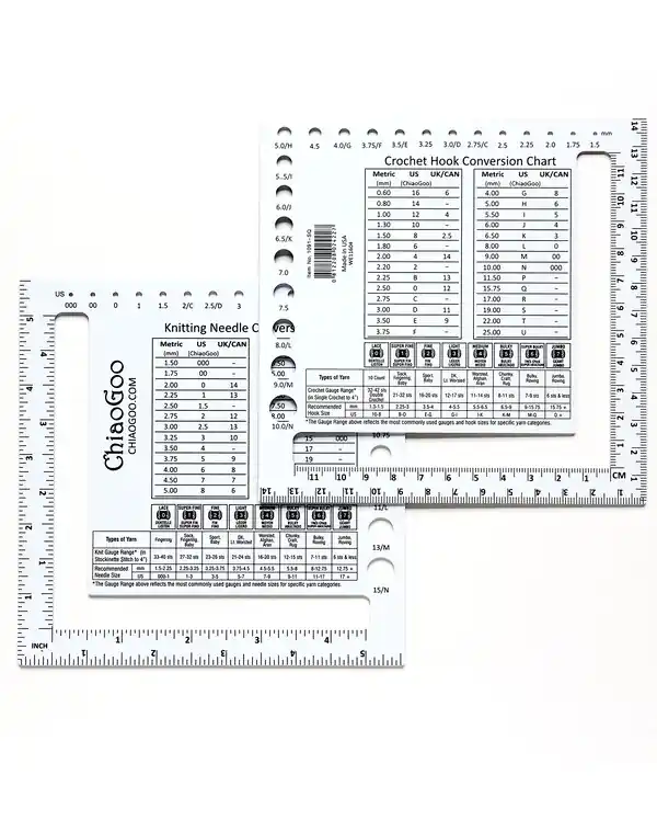 Kostenloser Versand ChiaoGoo Nadelmaß und Maschenprobe