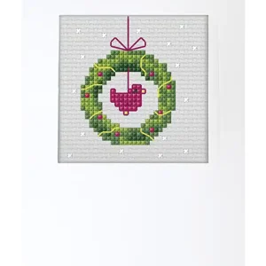 Stickpackung Karte Weihnachtskranz Kostenloser Versand