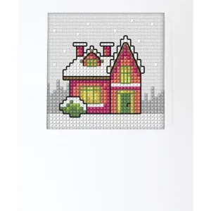 Sonderaktion Stickpackung Karte Weihnachtshaus