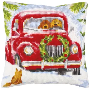 Echt Stickpackung Kissen Weihnachtsreise