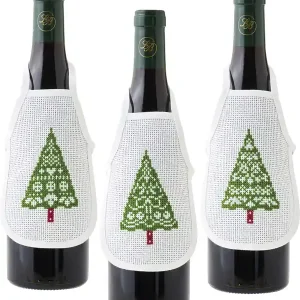 Echt Stickpackung Flaschenschürzen Tannen 3-er Pack