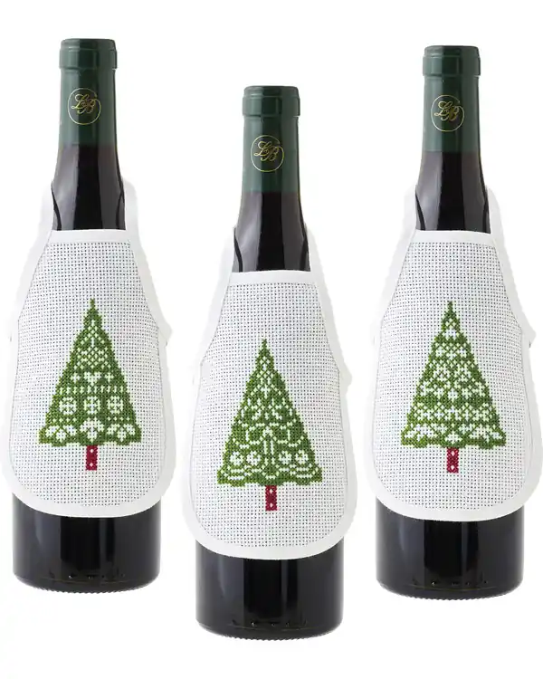 Echt Stickpackung Flaschenschürzen Tannen 3-er Pack