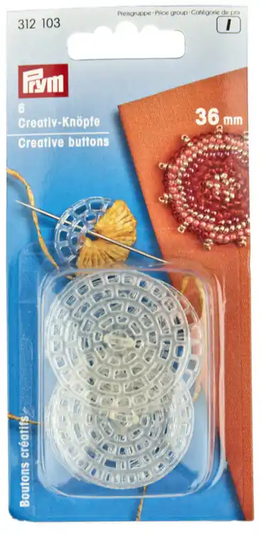 Kreativa knappar 36 mm Mengenrabatt