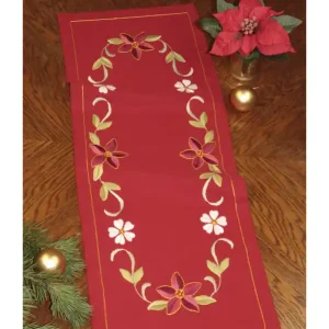 Heißes Angebot Stickpackung Läufer Weihnachtsblumen