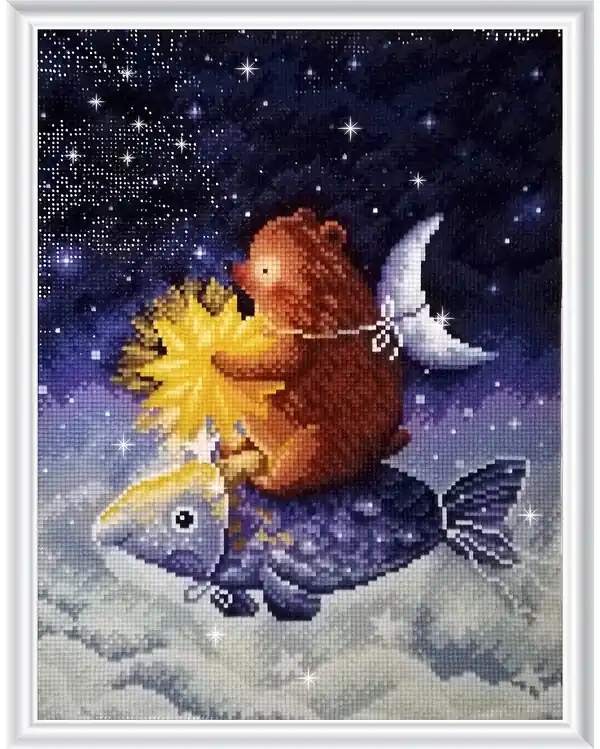 Diamond painting Bär im Wltraum Kostenloser Rückversand