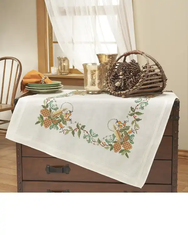 Kostenloser Rückversand Mitteldecke Hagenbutten mit oder ohne Garn