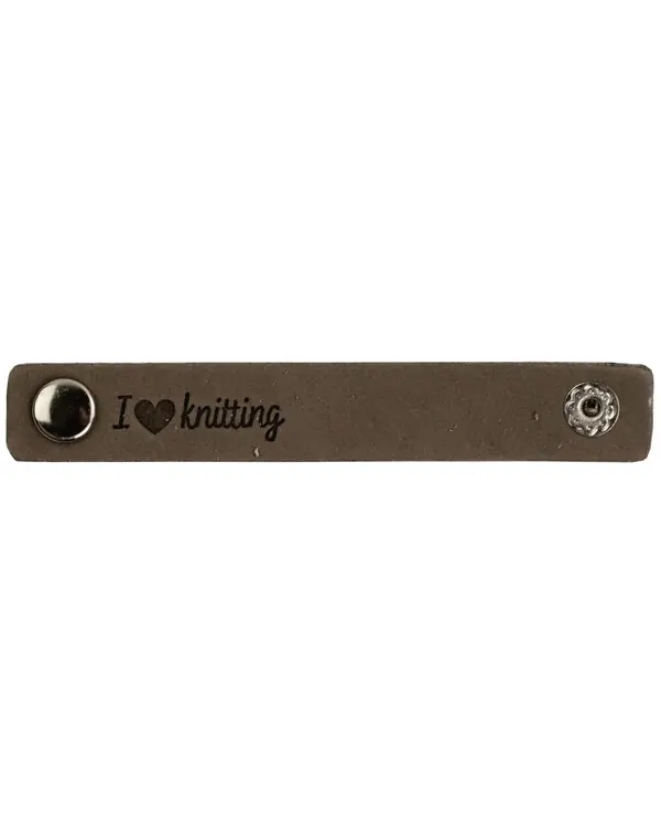 Expressversand Ledermarken I love knitting 2-er Pack