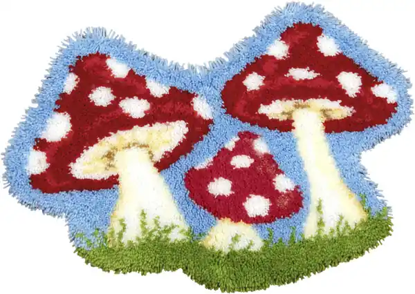 Knüpfmatte Fliegenpilze Gratis Versand