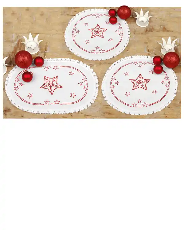 Stickpackung Tischdecke Weihnachtsmuster 3-er Pack Super-Preis