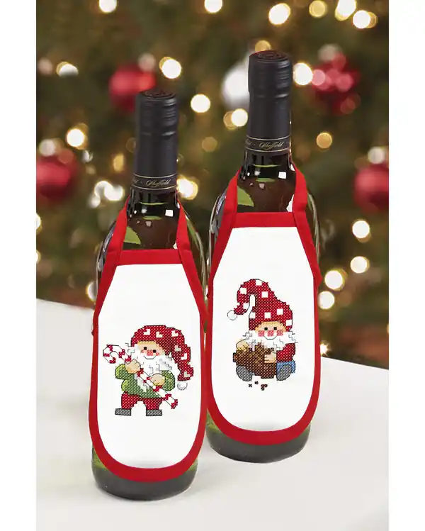 Rabatt Stickpackung Flaschenschürzen Süße Wichtel