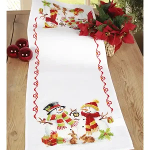 Solange Der Vorrat Reicht Stickpackung Läufer Schneemänner