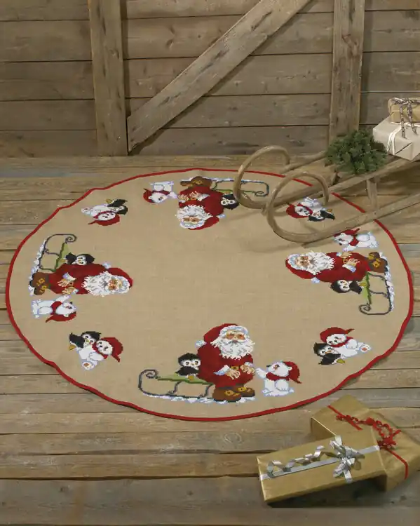 Stickpackung Tannenbaumdecke Auf dem Schlitten Kostenfreie Lieferung