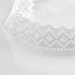 Handgefertigt Spitze zackige Kante weiß