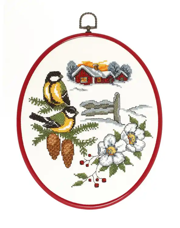 Preis Gesenkt Stickpackung Flexibild Kohlmeisen auf Zweig