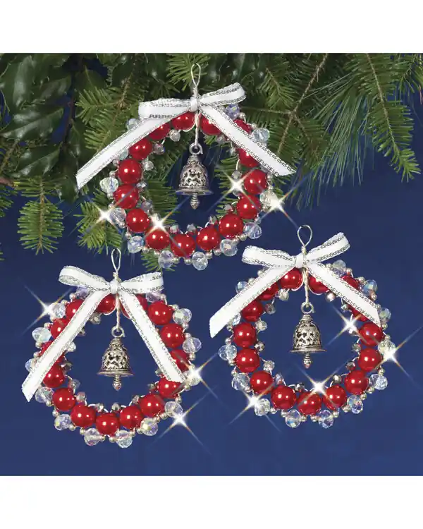 Preisknaller Bastelkit Weihnachtsbaumanhänger Weihnachtskrans 3-er Pack