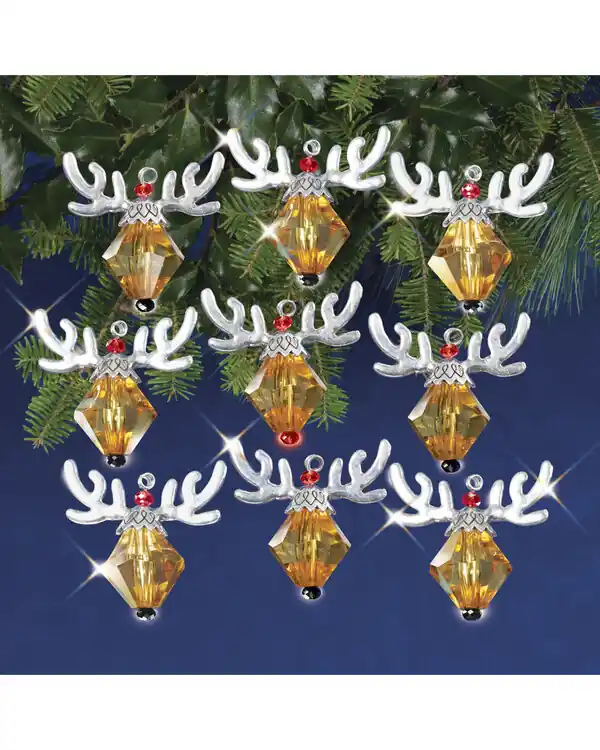 Letzte Chance Bastelkit Weihnachtsbaumanhänger Rentier des Weihnachtsmanns 9-er Pack