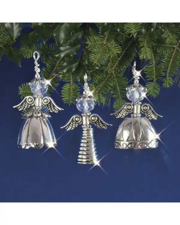 Angebot Bastelkit Weihnachtsbaumanhänger Vintage Engel 3-er Pack