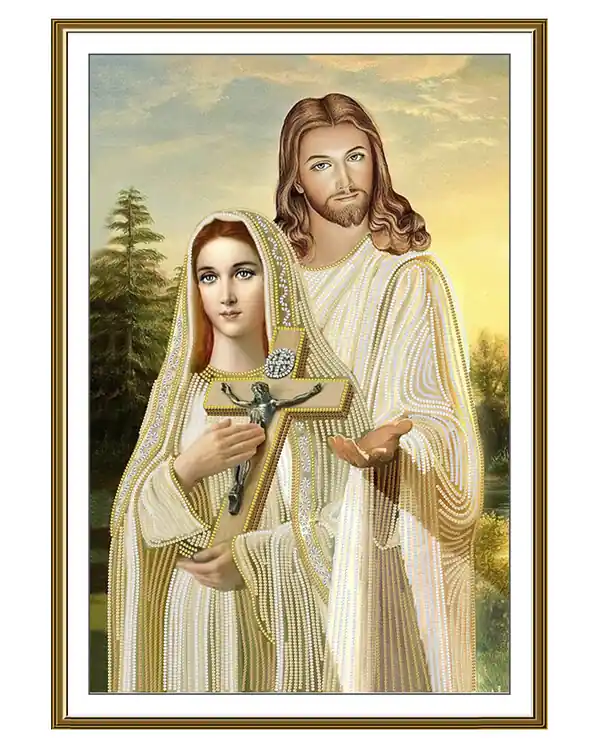 Kostenloser Versand Perlenstickerei Jesus & Maria