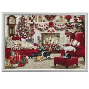 Handgefertigt Stickpackung Bild Tierische Weihnachten