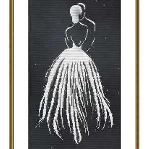 Stickpackung Bild Elegante Dame Original