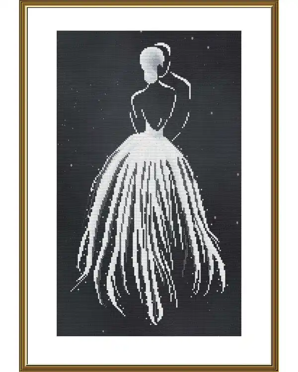 Stickpackung Bild Elegante Dame Original