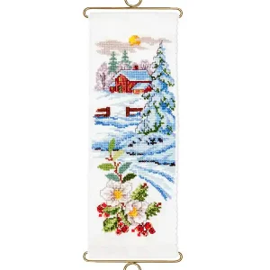 Beliebt Stickpackung Miniwandbehang Winterlandschaft
