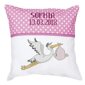 Stickpackung Kissen Storch Rosa Mengenrabatt
