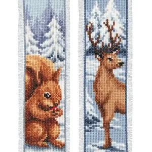 Preisreduziert Stickpackung Lesezeichen Winterliche Tierwelt 2-er Pack