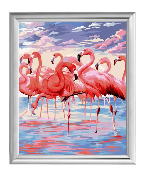 Premium Paint by numbers Flamingos