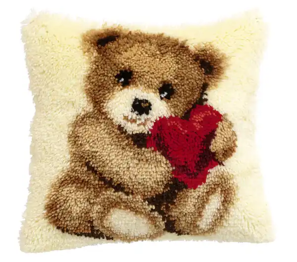 Direkt Vom Hersteller Knüpfkissen Teddy mit Herz
