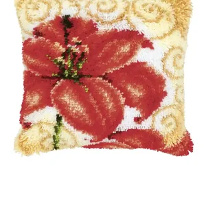 Echt Knüpfkissen Lilie