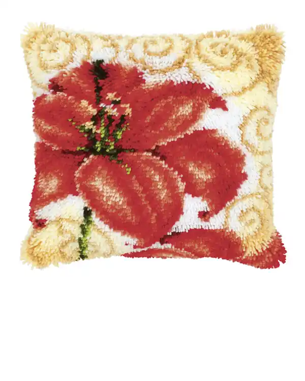 Echt Knüpfkissen Lilie