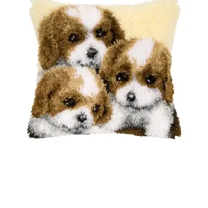 Finale Aktion Knüpfkissen Drei kleine Welpen