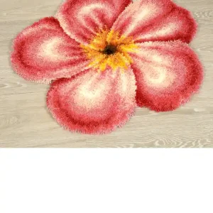 Knüpfmatte Rosa Blume Kostenloser Rückversand