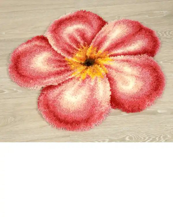 Knüpfmatte Rosa Blume Kostenloser Rückversand